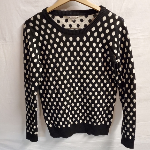 41 Hawthorn Tops - 41 Hawthorn Black & White Polka-dots Sweat…